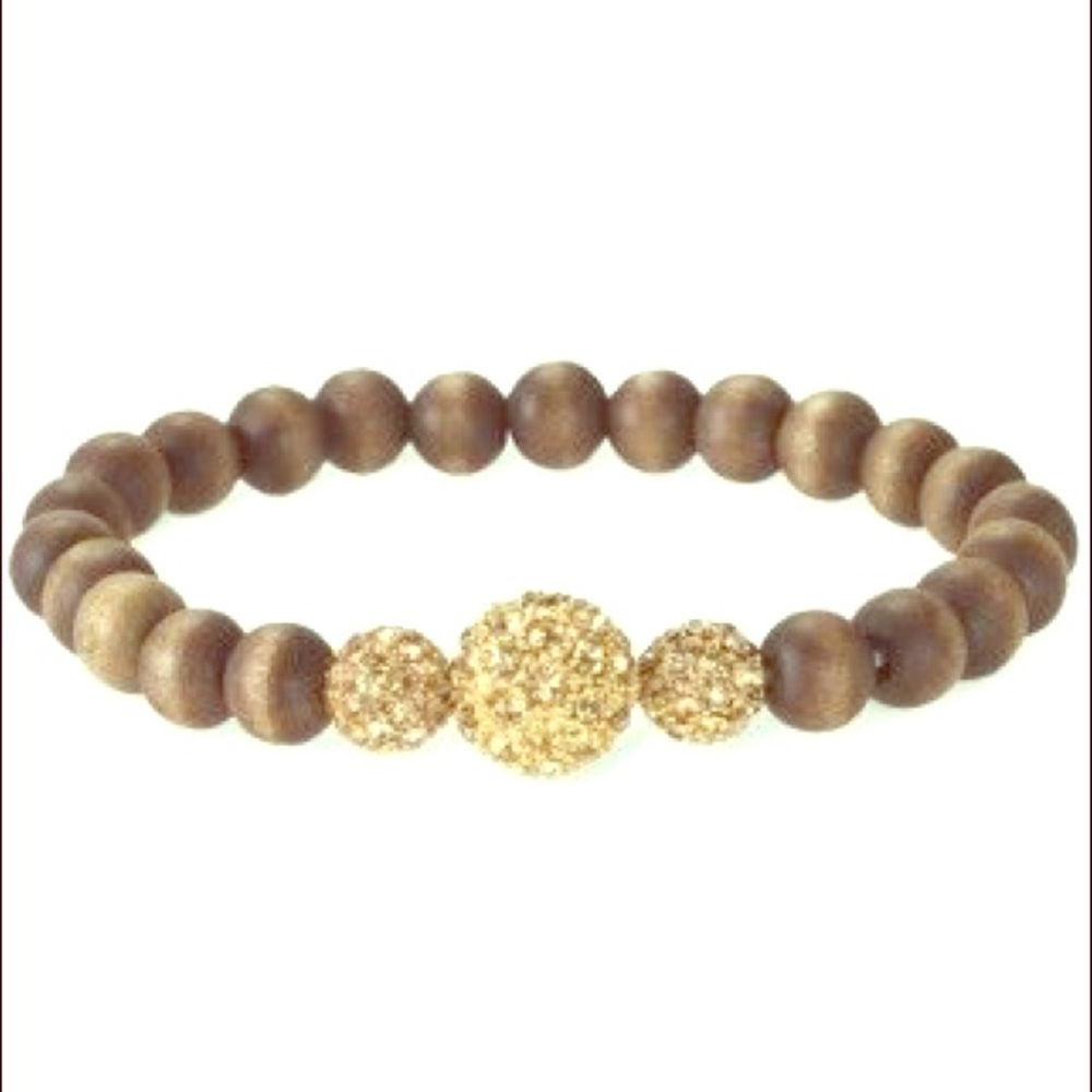 Stella & Dot Prosper bracelet golden+ wooden beads